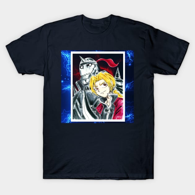 al and edward elric, the fullmetal alchemist T-Shirt by jorge_lebeau